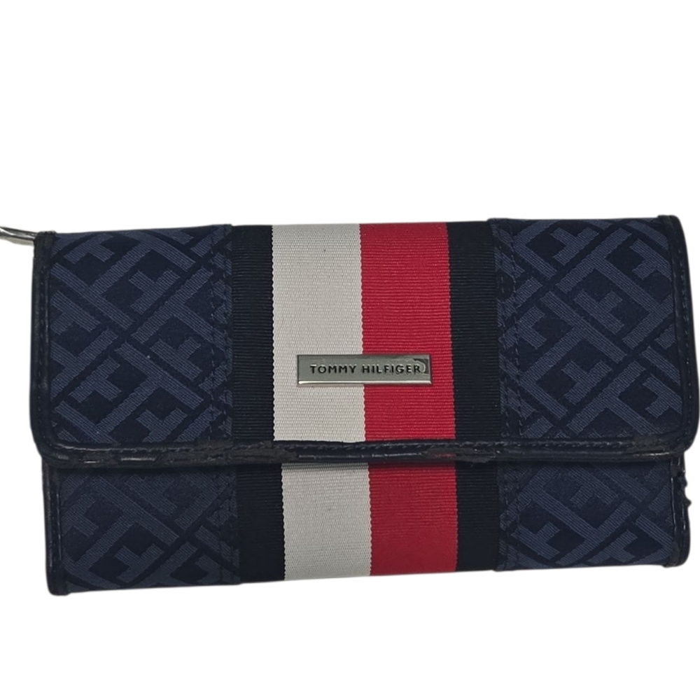 Tommy Hilfiger Navy and Red Stripe Wallet NWOT